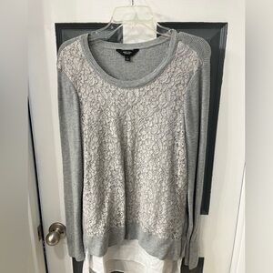 Simply Vera Vera Wang Ribbed Knit Top in Gray